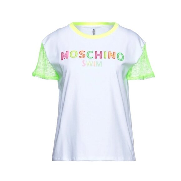 NWT Moschino White Rainbow Logo Tshirt - Picture 3 of 5